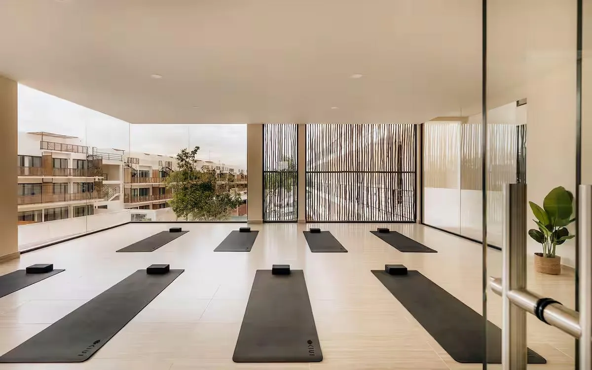 Open-air yoga studio with jungle views at Samsara Tulum